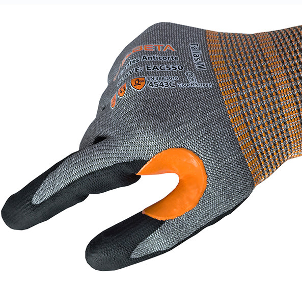 EAC550 Guantes Anticorte A5 - Guantes de Trabajo de Seguridad Premium con Recubrimiento de Nitrilo