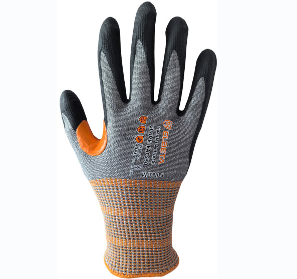 EAC550 Guantes Anticorte A5 - Guantes de Trabajo de Seguridad Premium con Recubrimiento de Nitrilo