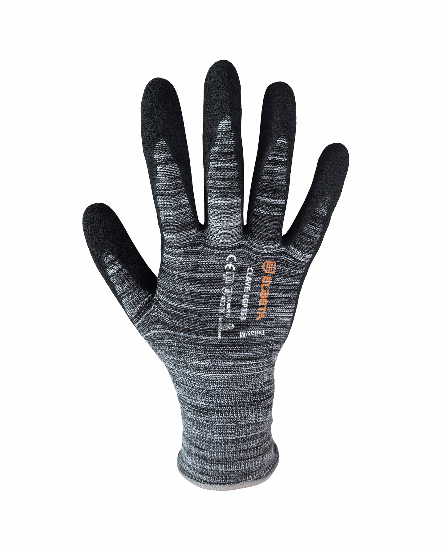 EGP353 Guantes de Trabajo de Nylon con Recubrimiento de Nitrilo Arenoso - Agarre Extra para Trabajo Seco y Abrasivo