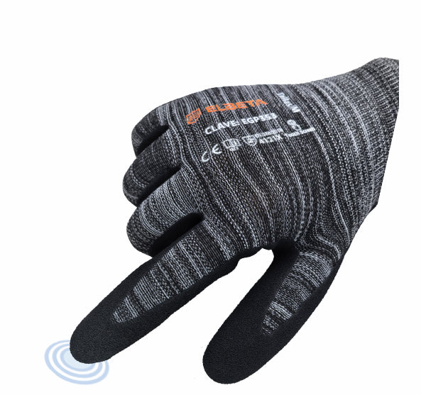 EGP353 Guantes de Trabajo de Nylon con Recubrimiento de Nitrilo Arenoso - Agarre Extra para Trabajo Seco y Abrasivo