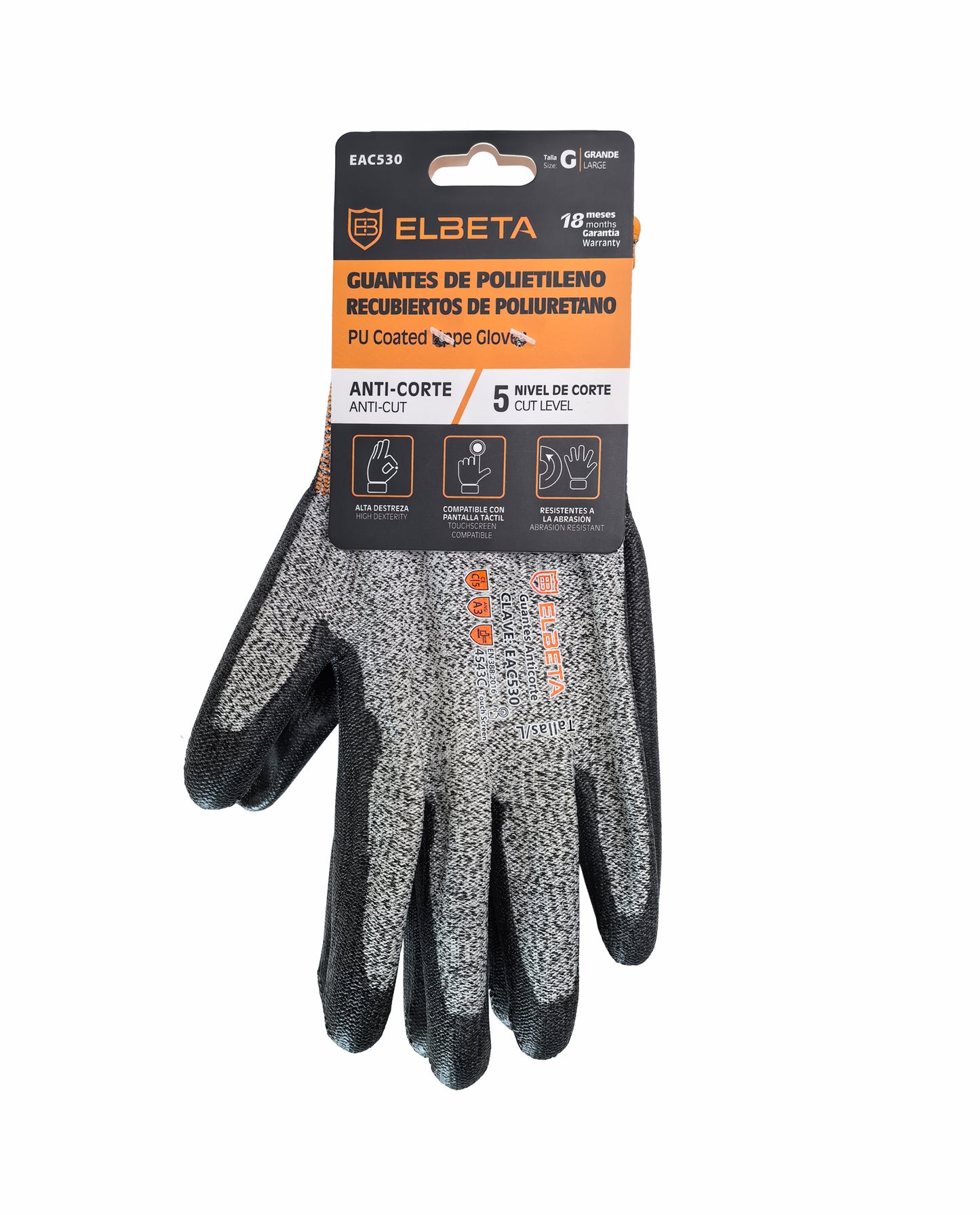 EAC530 Guantes Anticorte A3 - Guantes de Seguridad de Precisión Ultra-Delgados con Agarre Superior